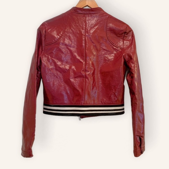 BCBGeneration | Red Vegan Leather Moto Jacket Y2K Bikercore Cropped | Size XS - Picture 2 of 10